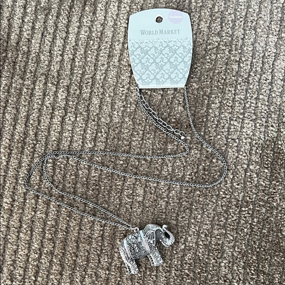 World Market Silver Elephant Pendant